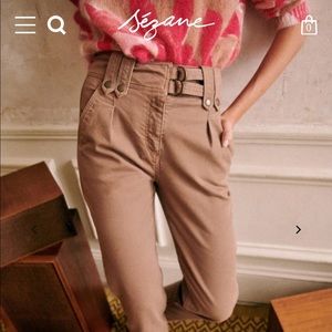 Sezane Leon Trousers - Taupe Size 40/8